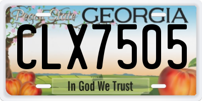 GA license plate CLX7505