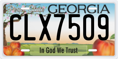 GA license plate CLX7509