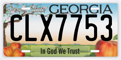 GA license plate CLX7753