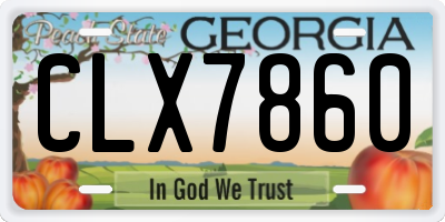 GA license plate CLX7860
