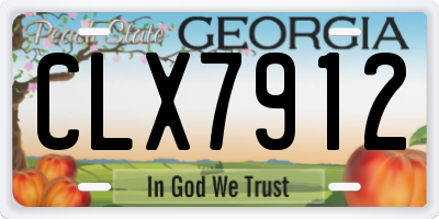 GA license plate CLX7912