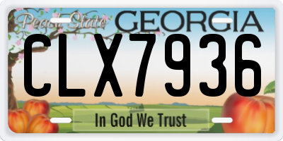 GA license plate CLX7936