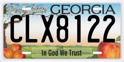 GA license plate CLX8122