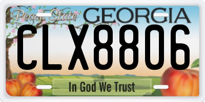 GA license plate CLX8806