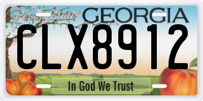 GA license plate CLX8912