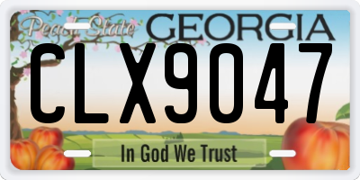 GA license plate CLX9047