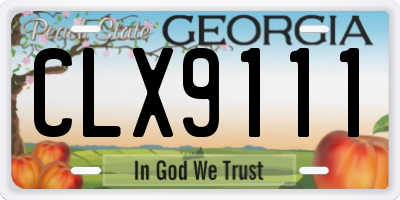GA license plate CLX9111