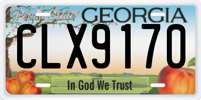 GA license plate CLX9170