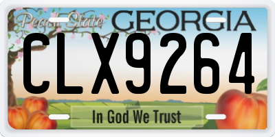 GA license plate CLX9264