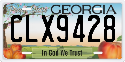 GA license plate CLX9428