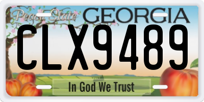 GA license plate CLX9489