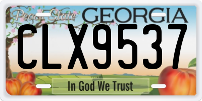 GA license plate CLX9537