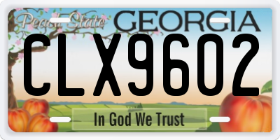 GA license plate CLX9602