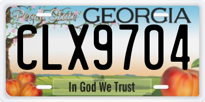 GA license plate CLX9704
