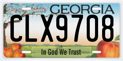GA license plate CLX9708