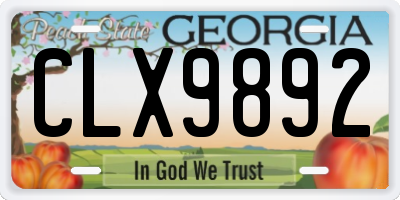 GA license plate CLX9892