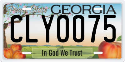 GA license plate CLY0075