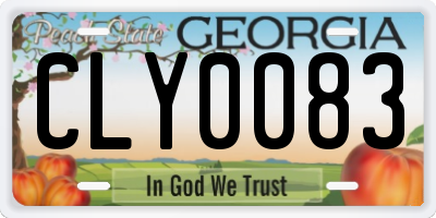 GA license plate CLY0083