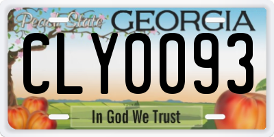 GA license plate CLY0093