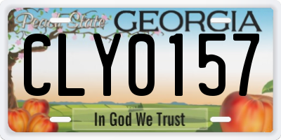 GA license plate CLY0157