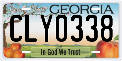 GA license plate CLY0338