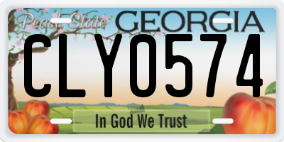 GA license plate CLY0574