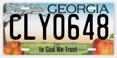 GA license plate CLY0648