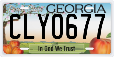 GA license plate CLY0677