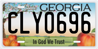 GA license plate CLY0696