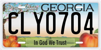 GA license plate CLY0704