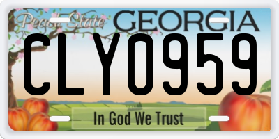 GA license plate CLY0959