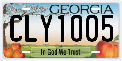 GA license plate CLY1005
