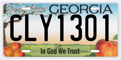 GA license plate CLY1301