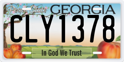 GA license plate CLY1378