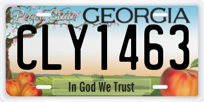 GA license plate CLY1463