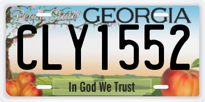 GA license plate CLY1552