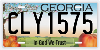 GA license plate CLY1575