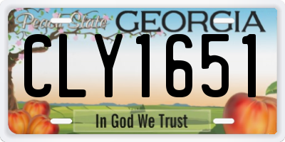 GA license plate CLY1651