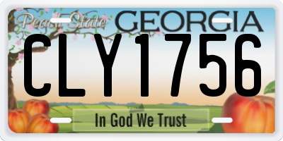GA license plate CLY1756