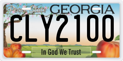 GA license plate CLY2100
