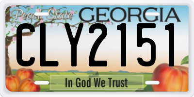 GA license plate CLY2151