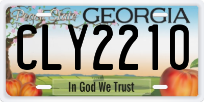 GA license plate CLY2210