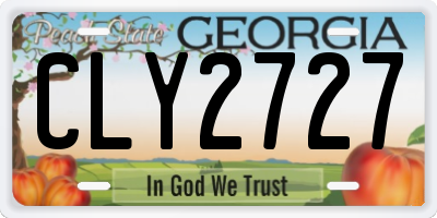 GA license plate CLY2727