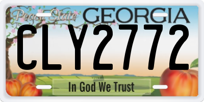 GA license plate CLY2772