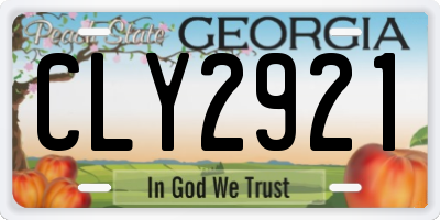 GA license plate CLY2921