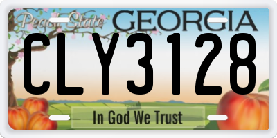 GA license plate CLY3128