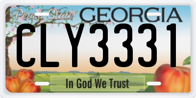 GA license plate CLY3331