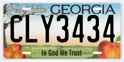 GA license plate CLY3434