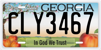 GA license plate CLY3467