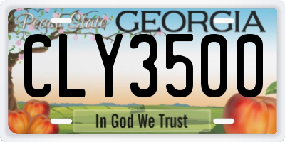 GA license plate CLY3500